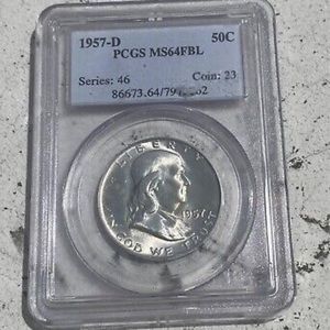 1957-D Franklin Half Dollar MS64 FBL